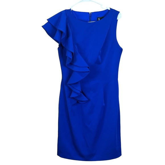 Mac Duggal Dresses & Skirts - MAC DUGGAL Womens Ruffle Shoulder Dress In Royal Blue  Sz 8